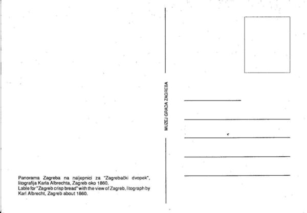 kartolina - zagreb na naljepnici "zagrebački dvopek"
