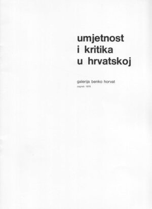 umjetnost i kritika u hrvatskoj