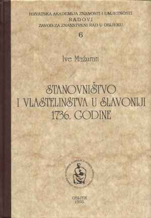 ive mažuran: stanovništvo i vlastelinstva u slavoniji 1736. godine i njihova ekonomska podloga