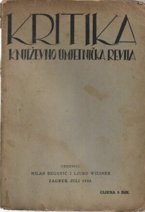 kritika, književno umjetnička revija, juli 1922