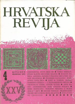 vinko nikolić (ur.): hrvatska revija - 25, 4