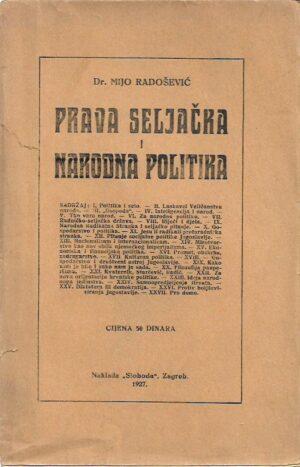 mijo radošević: prava seljačka i narodna politika