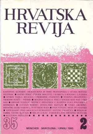 vinko nikolić (ur.): hrvatska revija - 35, 2