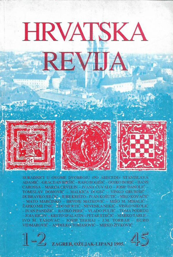 vinko nikolić (ur.): hrvatska revija - 45, 1-2