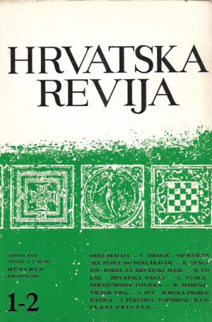 vinko nikolić (ur.): hrvatska revija - 17, 1-2