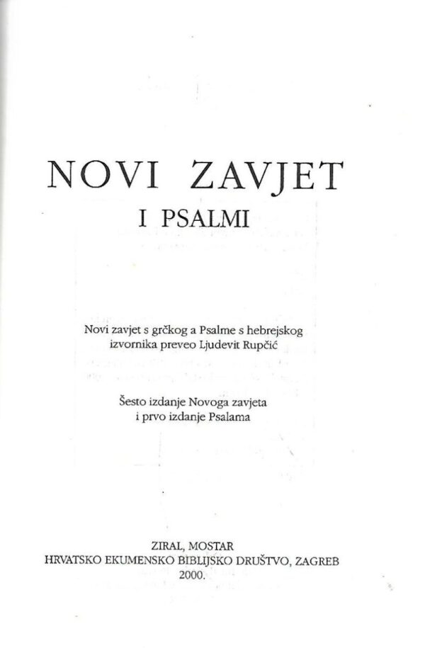 novi zavjet i psalmi