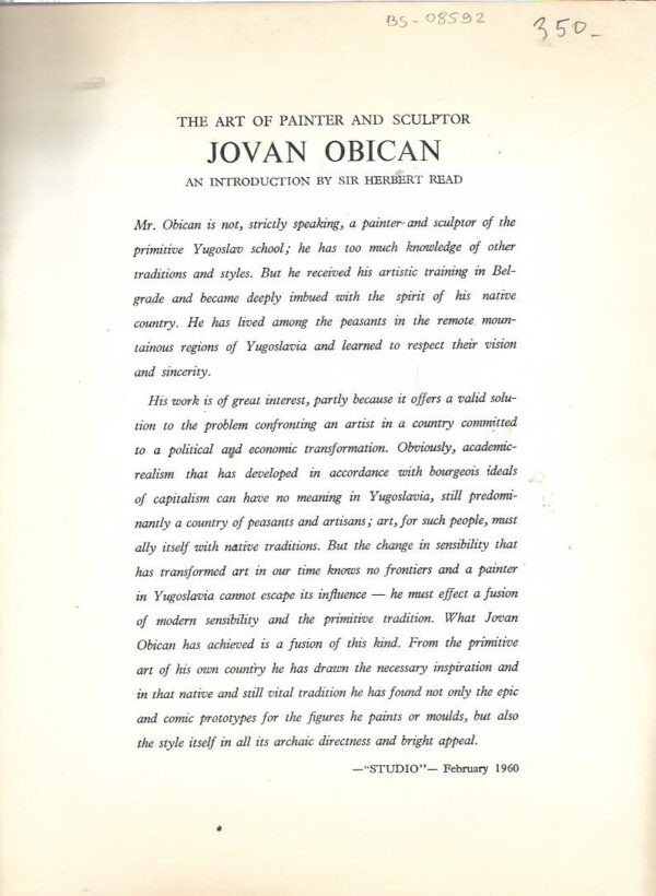 yugoslav artists, father and son, jovan and lazar obican