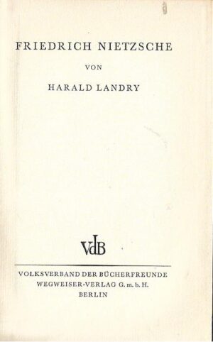 harald landry: friedrich nietzsche