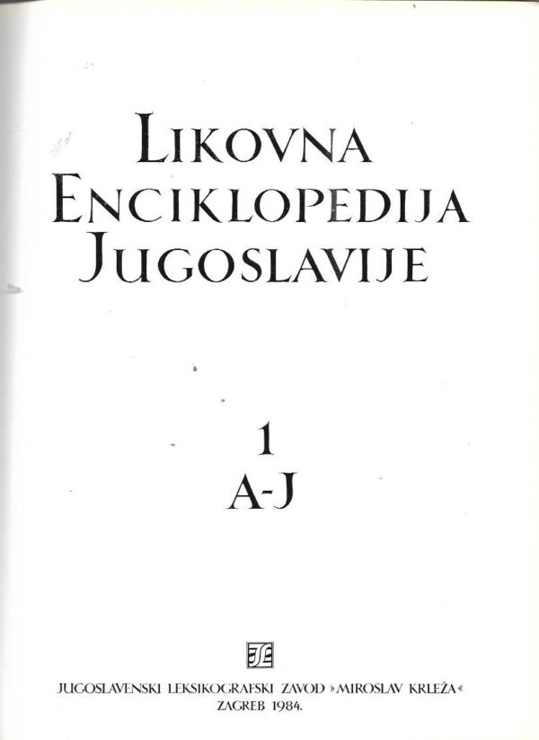 Žarko domljan (ur.): likovna enciklopedija jugoslavije i i ii