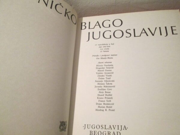 nada miljković (ur.); oto bihalji-merin (prir., predgovor): umetničko blago jugoslavije