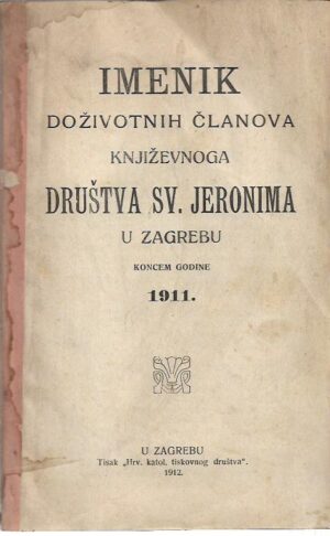 skupina autora: imenik doživotnih članova književnoga društva sv. jeronima u zagrebu