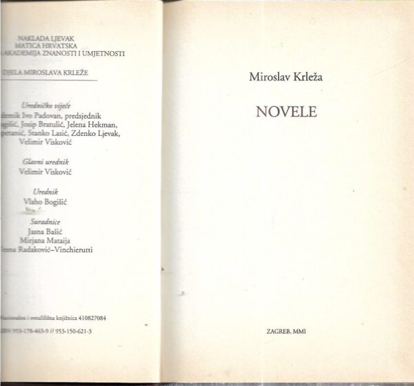 miroslav krleža: novele