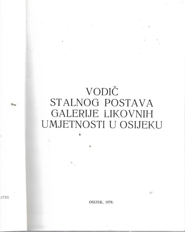 predrag gol (ur.): vodič stalnog postava galerije likovnih umjetnosti u osijeku