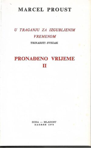 marcel proust: pronađeno vrijeme ii