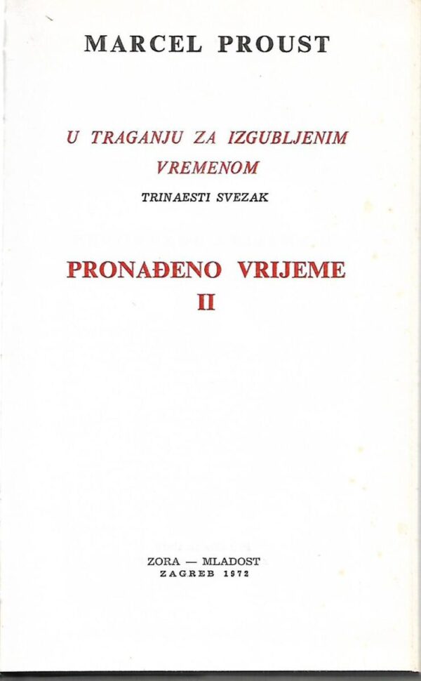 marcel proust: pronađeno vrijeme ii