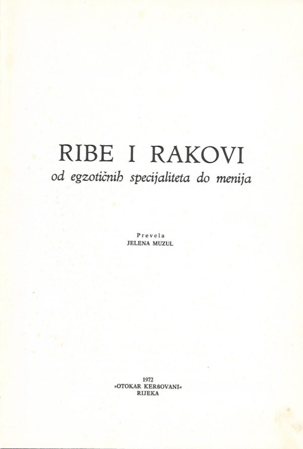 rene kramer: ribe i rakovi - od egzotičnih specijaliteta do menija