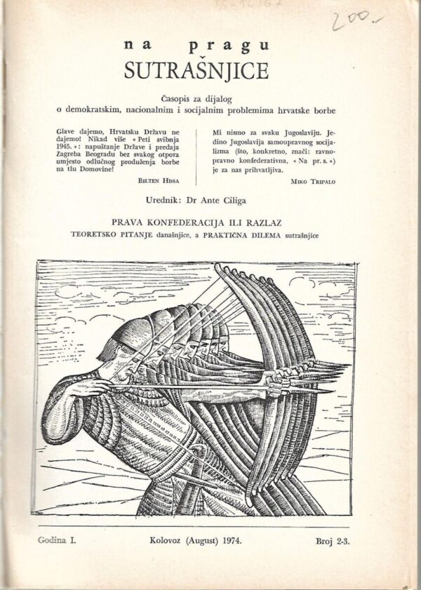 na pragu sutrašnjice - godina i. - kolovoz 1974. - broj 2-3