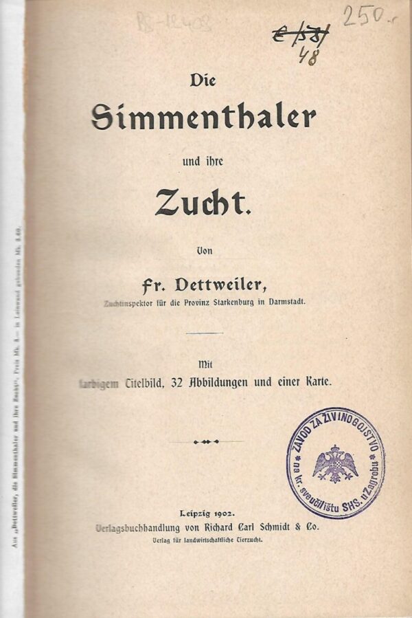 fr. dettweiler: die simmenthaler und ihre zucht