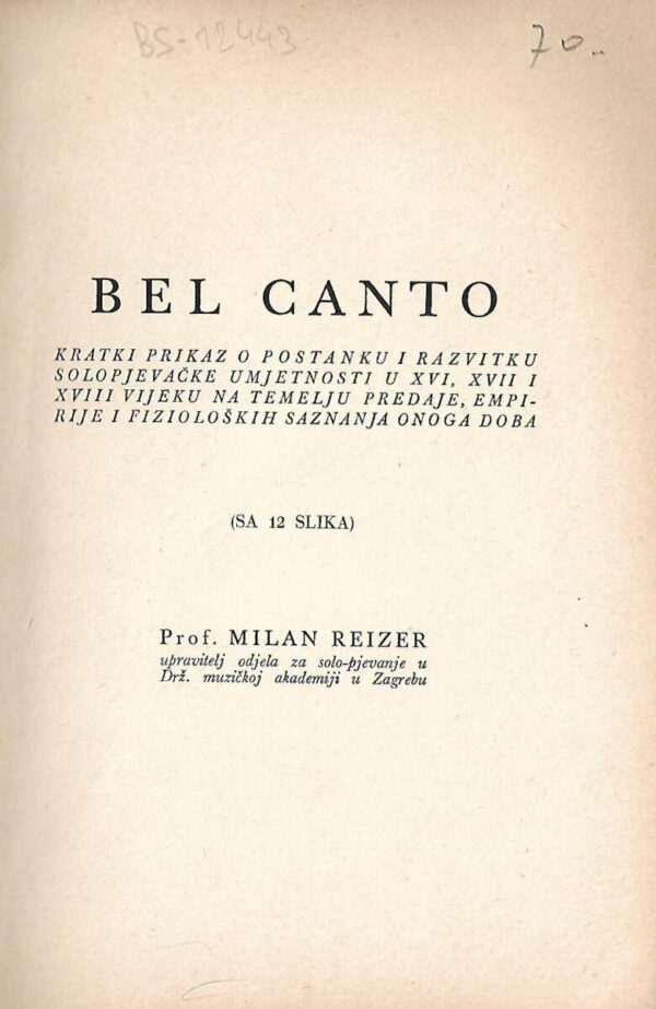 milan reizer: del canto