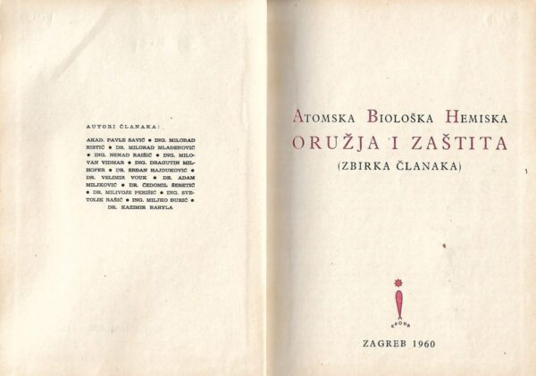skupina autora: atomska biološka hemiska oružja i zaštita
