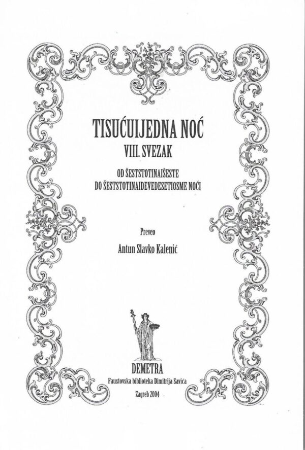 tisućuijedna noć - viii svezak - od 606. do 698. noći