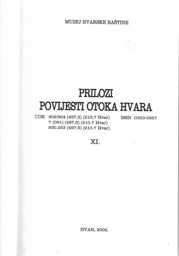 mirjana kolumbić et al (ur.): prilozi povijesti otoka hvara