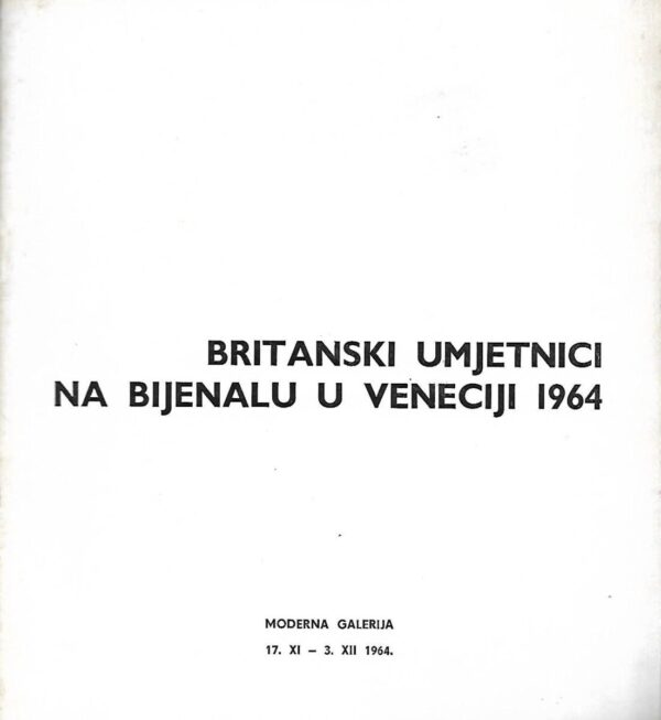 britanski umjetnici na bijenalu u veneciji 1964 - katalog