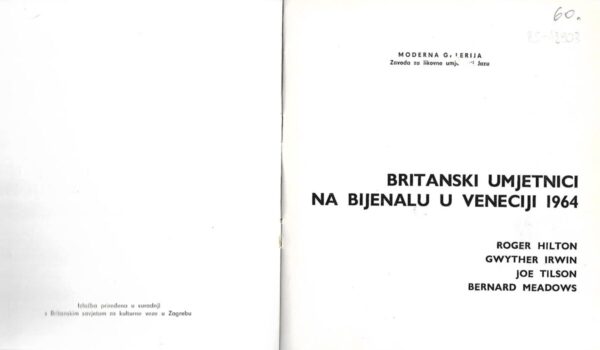 britanski umjetnici na bijenalu u veneciji 1964 - katalog