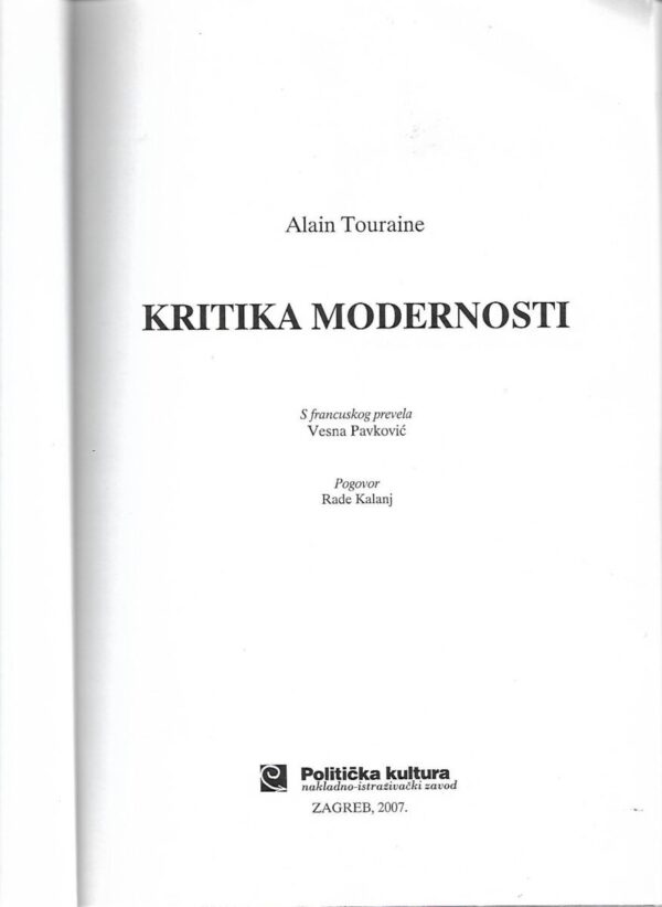 alain touraine: kritika modernosti