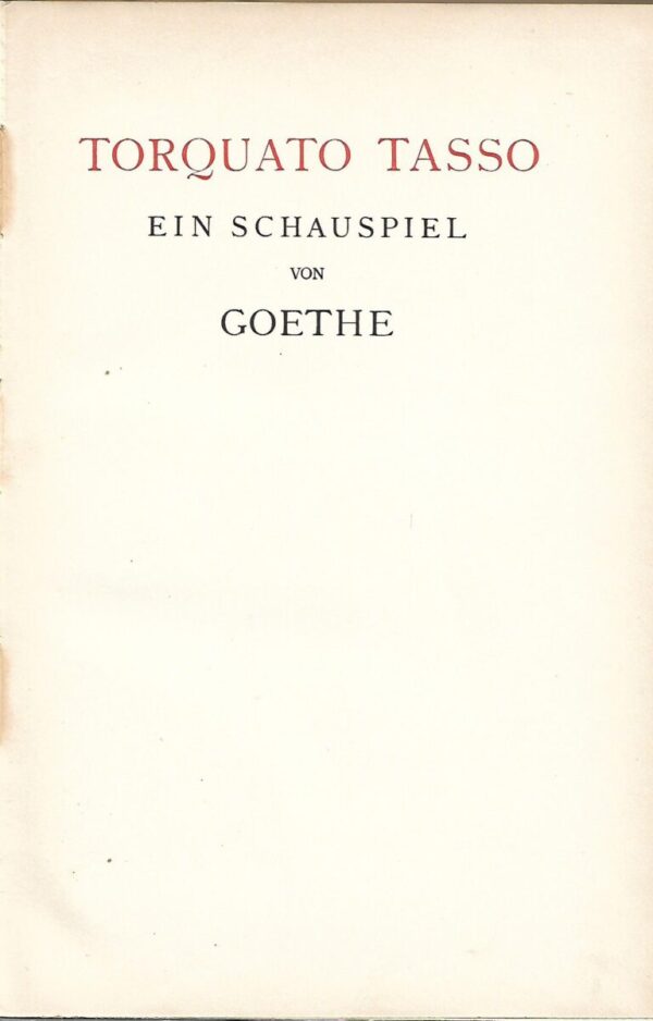 torquato tasso -  ein schauspiel von goethe