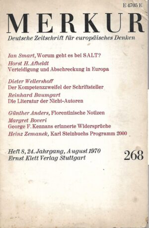 merkur, heft 8, 24. jahrgang, august 1970