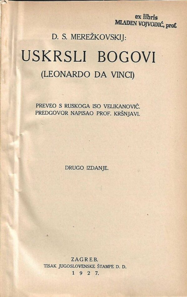 d. s. merežkovskij: uskrsli bogovi (leonardo da vinci)