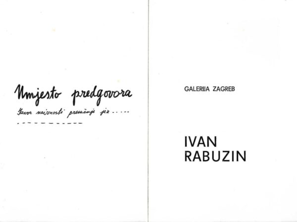 ivan rabuzin - katalog, ručno rađen , 1976.