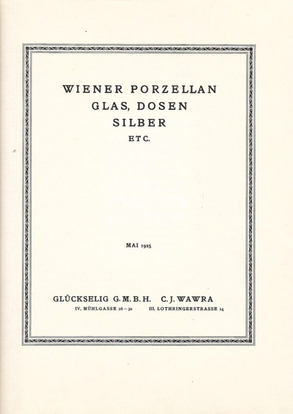 auktionshaus glückselig - wiener porzellan, glas, dosen, silber etc.