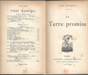 paul bourget: la terre promise