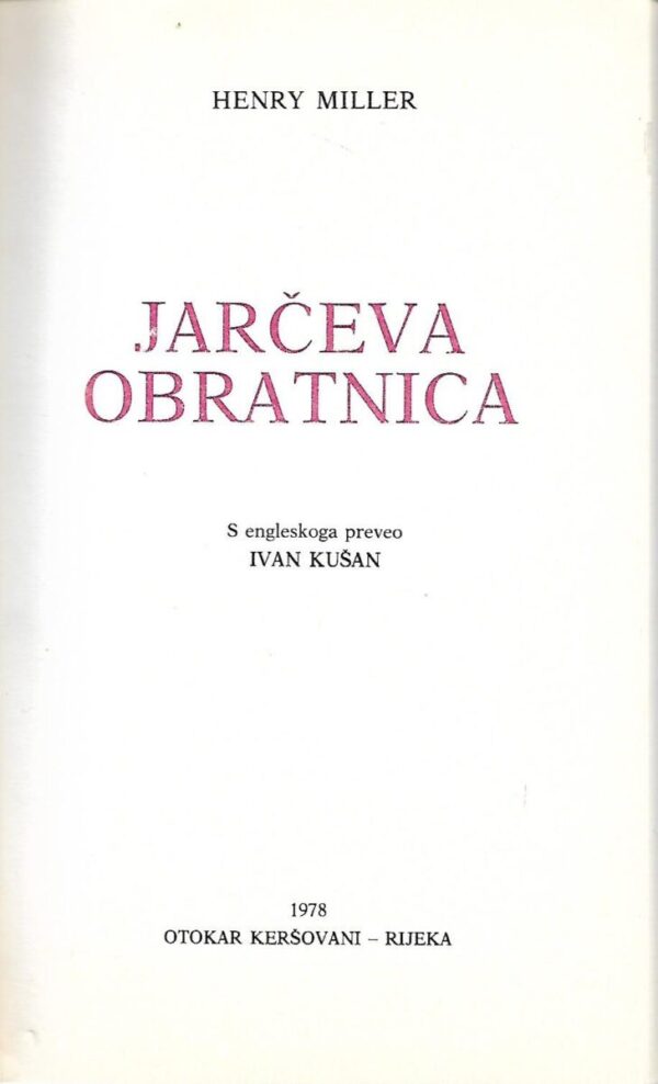 henry miller: jarčeva obratnica