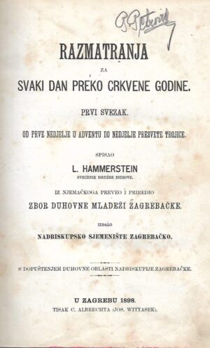 l. hammerstein: razmatranja za svaki dan preko crkvene godine i, ii