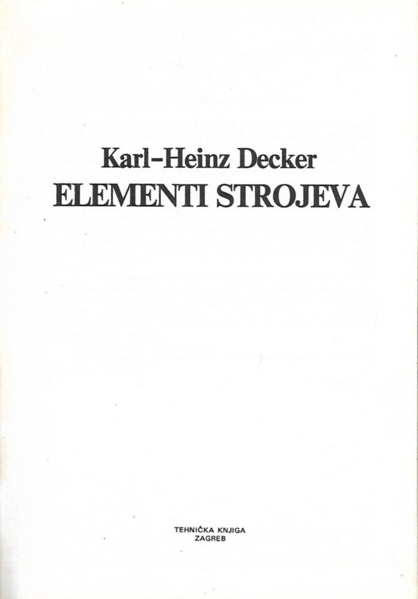 karl-heinz decker: elementi strojeva