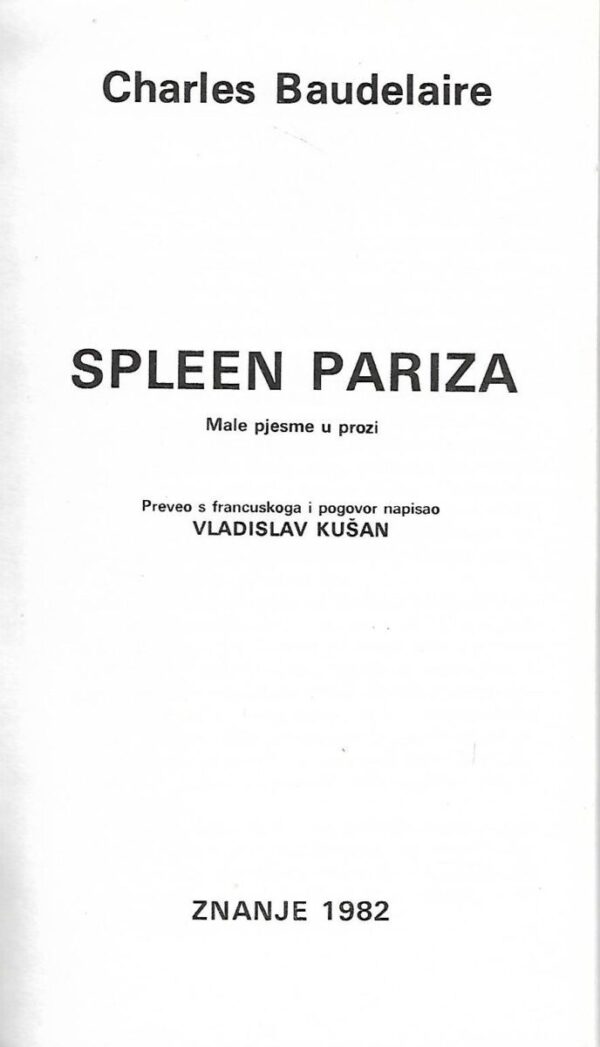 charles baudelaire: spleen pariza