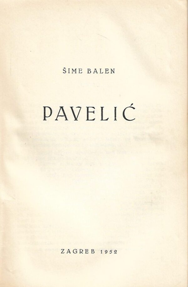 Šime balen: ante pavelić