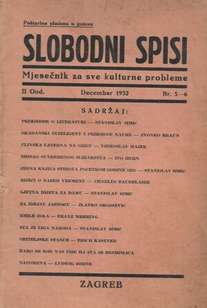 slobodni spisi- ii. godina, broj 5-6, decembar 1932.