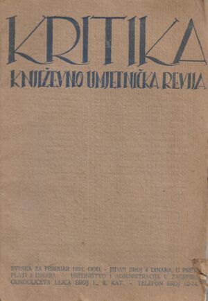 kritika - književno umjetnička revija - februar 1921.