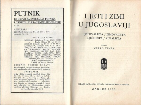 mirko vimer : ljeti i zimi u jugoslaviji