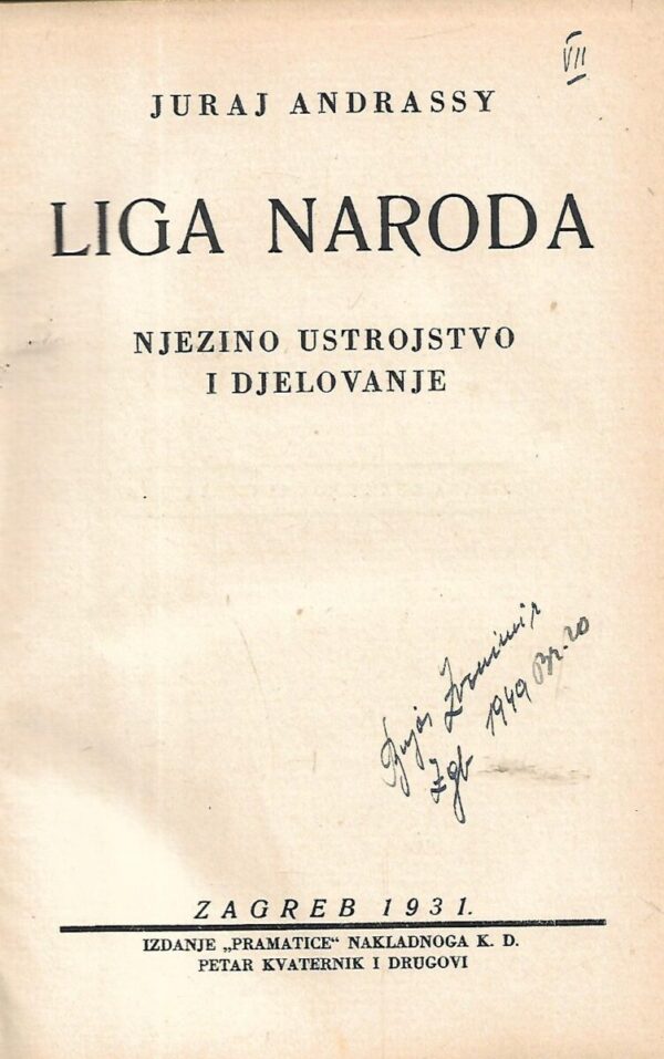 juraj andrassy: liga naroda