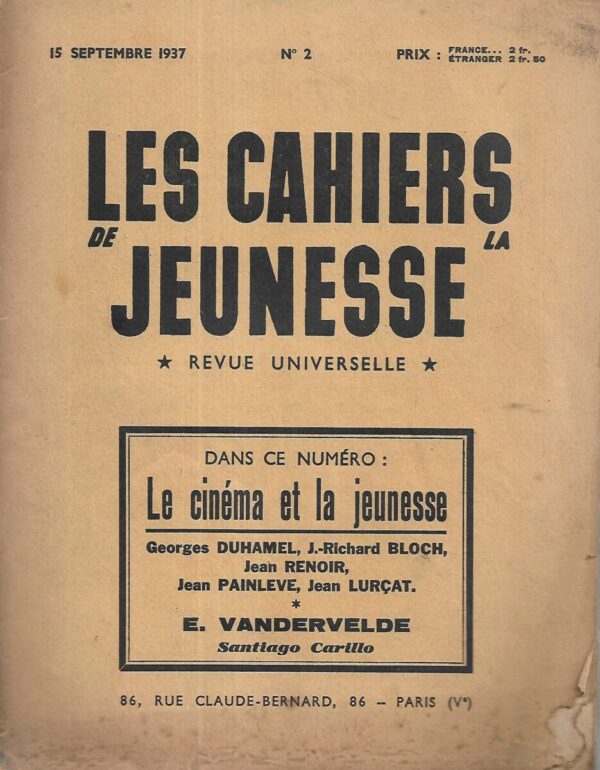 Les Cahiers de la Jeunesse - 15 Septembre 1937., No 2