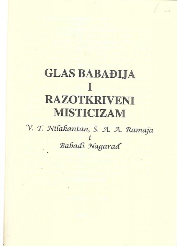 v.t.nilakantan, s.a.a.ramaja i babađi nagarad: glas babađija i razotkriveni misticizam