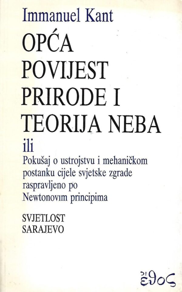 immanuel kant: opća povijest prirode i teorija neba