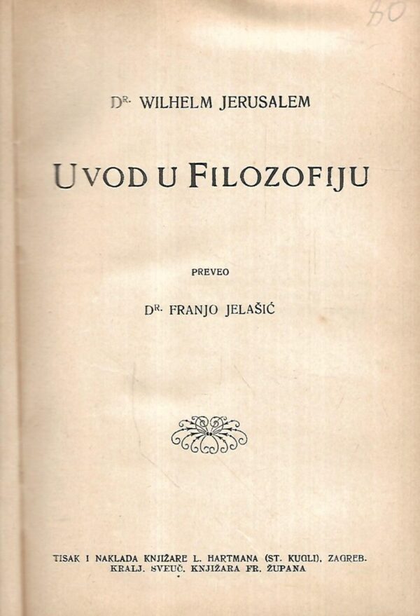 wilhelm jerusalem: uvod u filozofiju