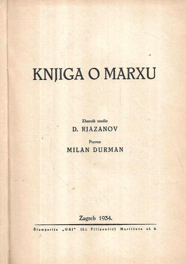 d.rjazanov(ur.): knjiga o marxu