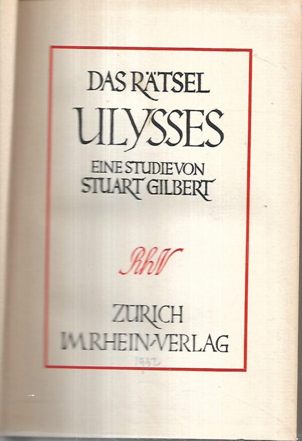 stuart gilbert: das rätsel ulysses